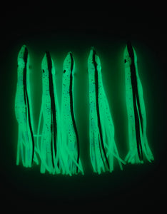 30 x 9cm Luminous Silicon Squid Skirts Multi Colour Pack