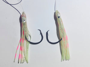 5 x 8/0 80lb Paternosters with Luminous Skirts Multi Colour Pack