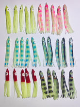 Load image into Gallery viewer, 30 x 9cm Luminous Silicon Squid Skirts Multi Colour Pack
