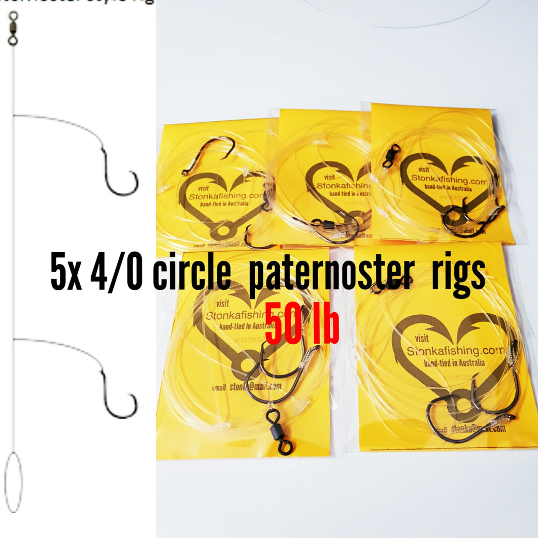 5x paternoster rigs 4/0 octopus circle 60lb